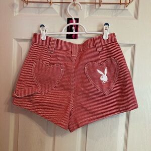 Pacsun x Playboy Red Pinstripe Shorts
